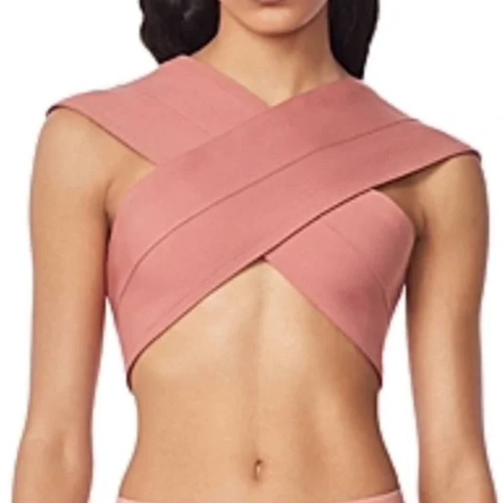 Herve Leger crossover bandage crop top S $145 NWT